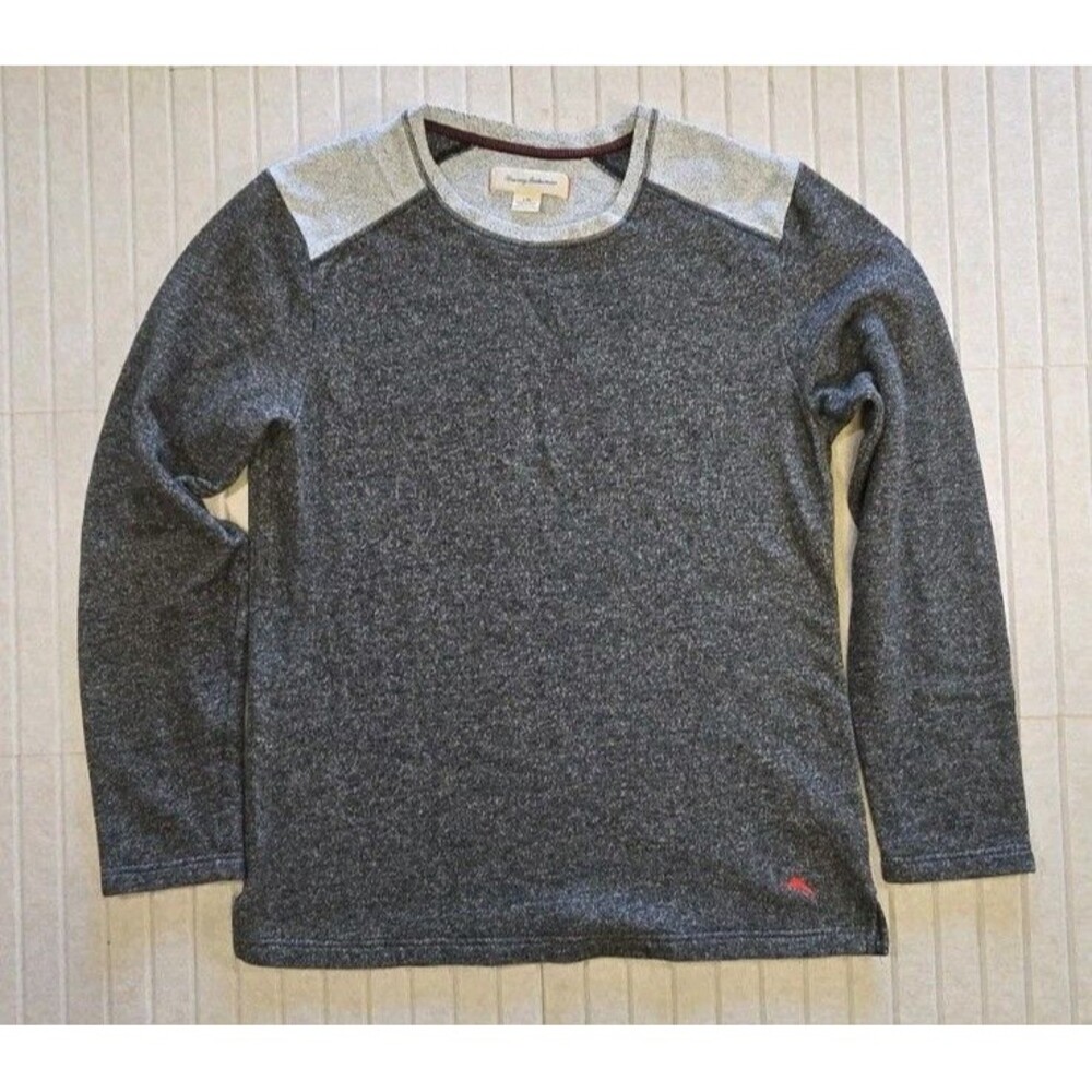 Tommy Bahama Men's Gray Crew Neck Fleece Pullover Sweatshirt Logo Size L